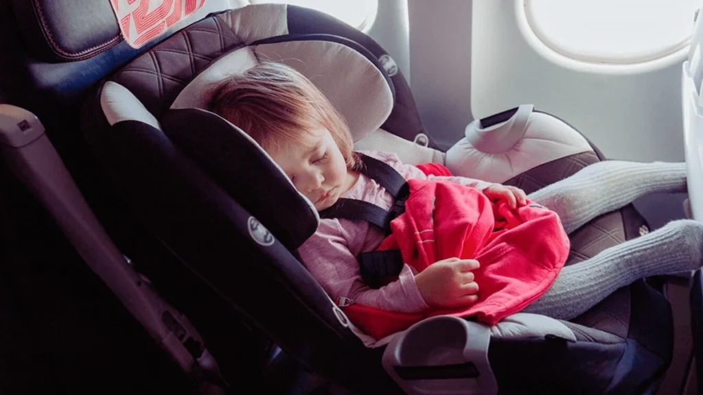 Car seat on airplane