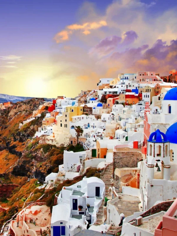 whitewashed village santorini